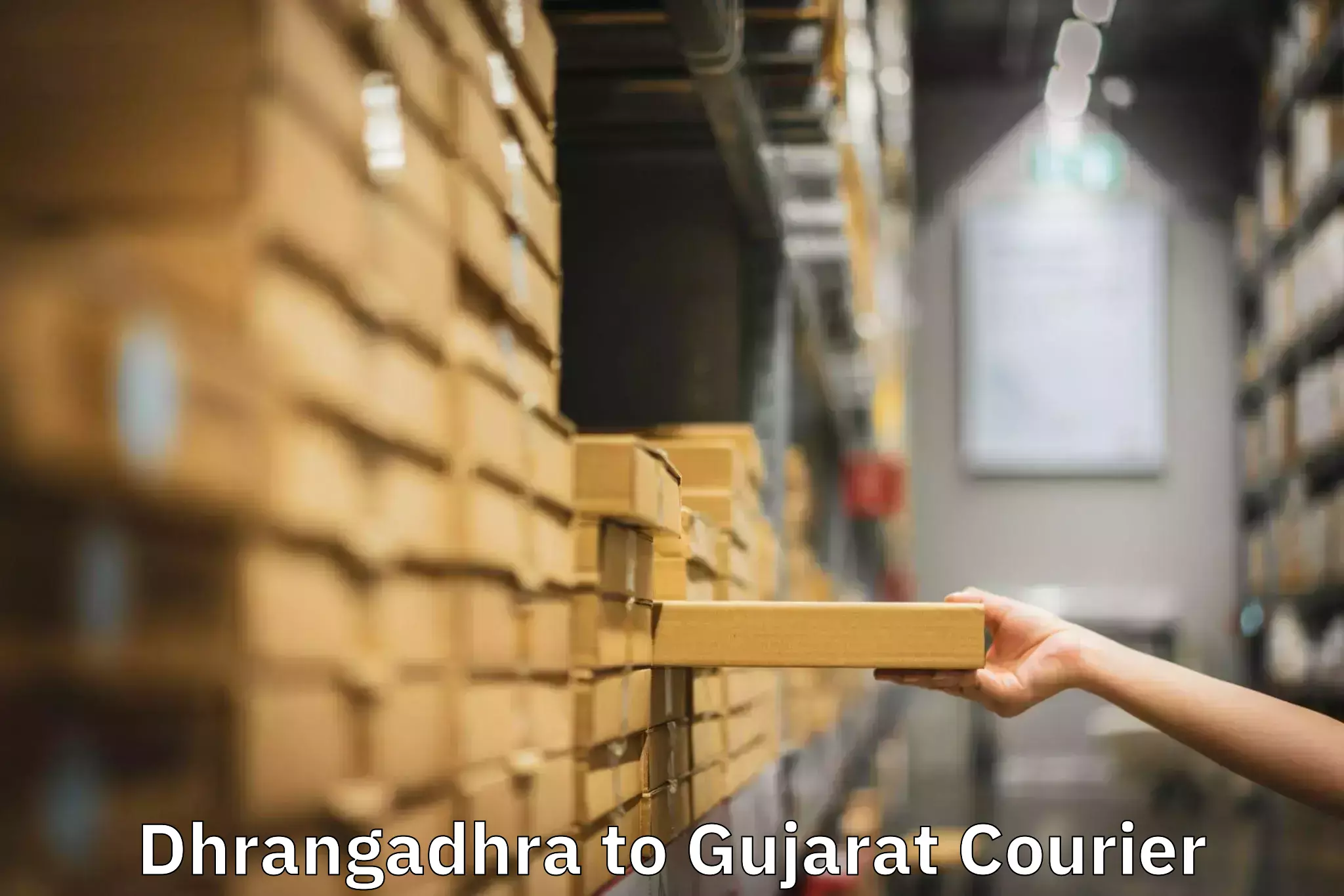 Easy access courier services Dhrangadhra to Udhana