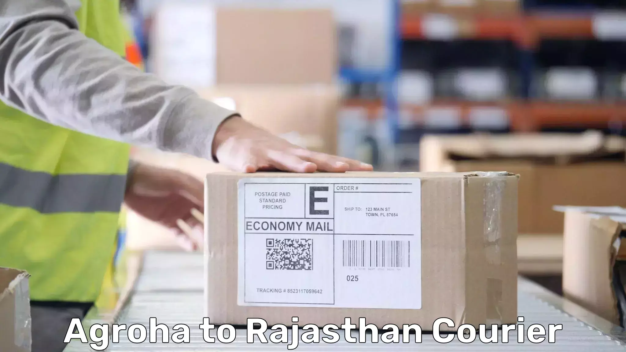 Hassle-free luggage shipping Agroha to Rajasthan
