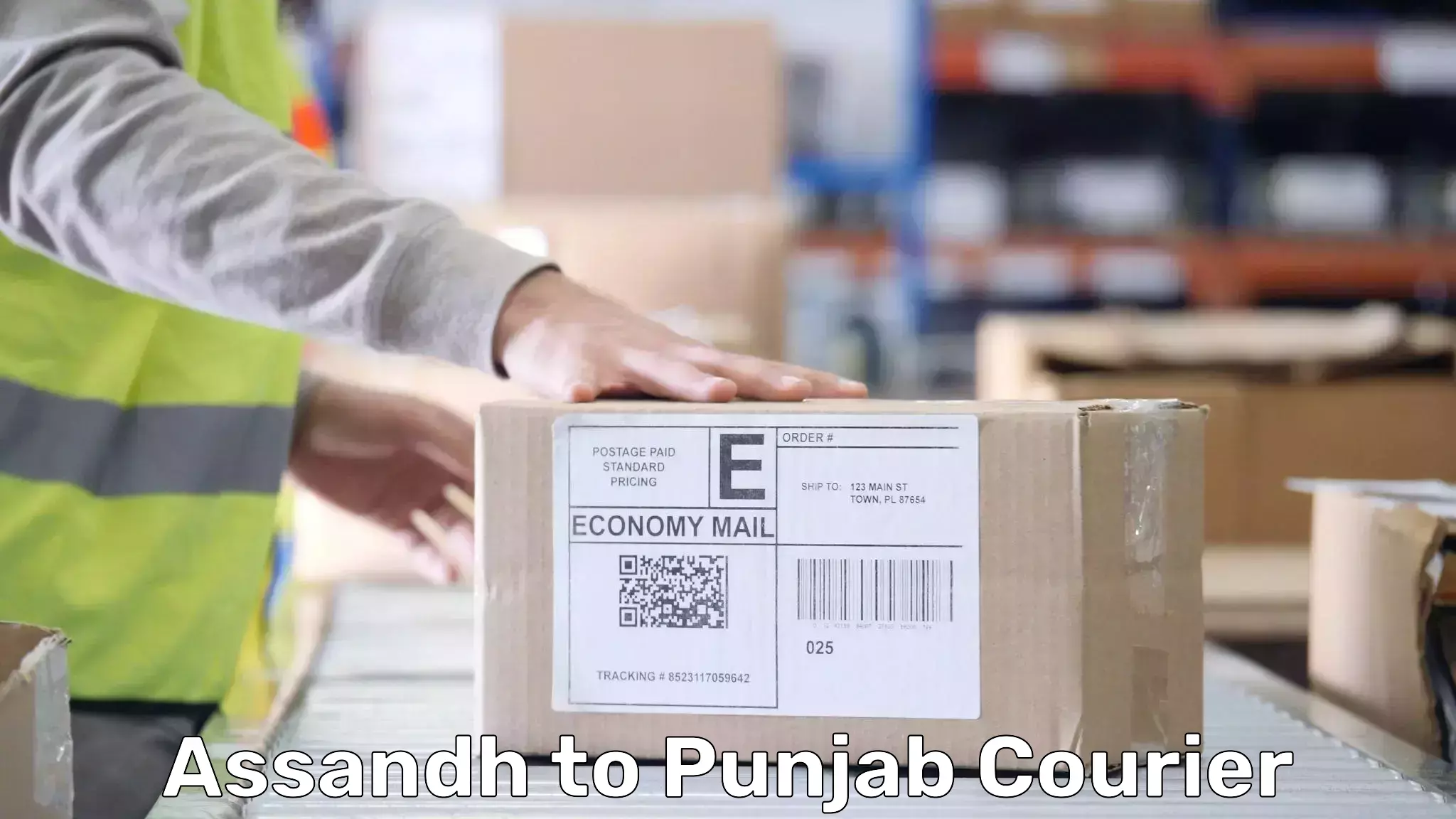 Luggage shipment processing Assandh to Anandpur Sahib