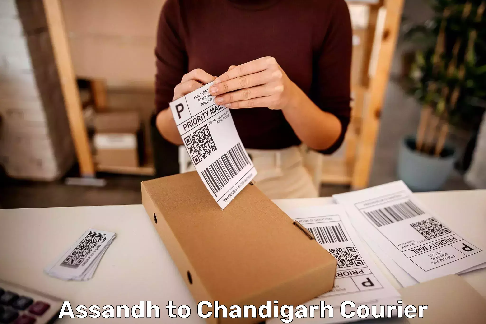 Baggage courier optimization Assandh to Chandigarh