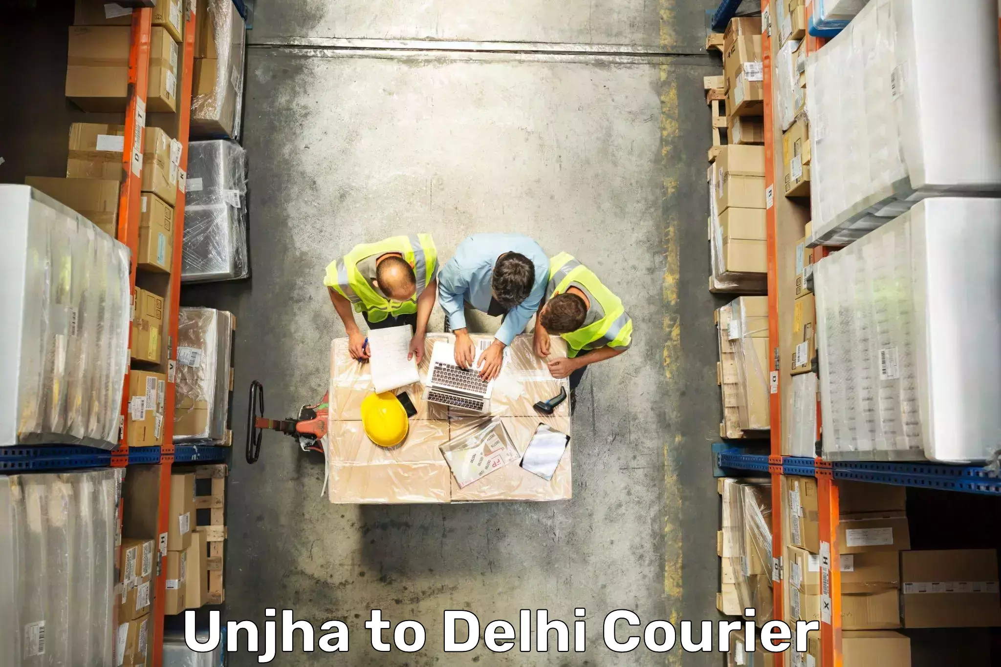 Baggage transport technology Unjha to Jawaharlal Nehru University New Delhi